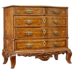 Used Early 19th Century Swedish Oak Inlaid Chest of Drawers
