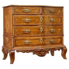 Early 19th century Swedish oak inlaid chest of drawers