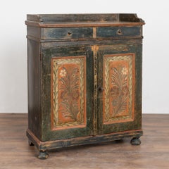 Frühes 19. Jahrhundert Schwedischer Original Anrichte Schrank aus Kiefer bemalt