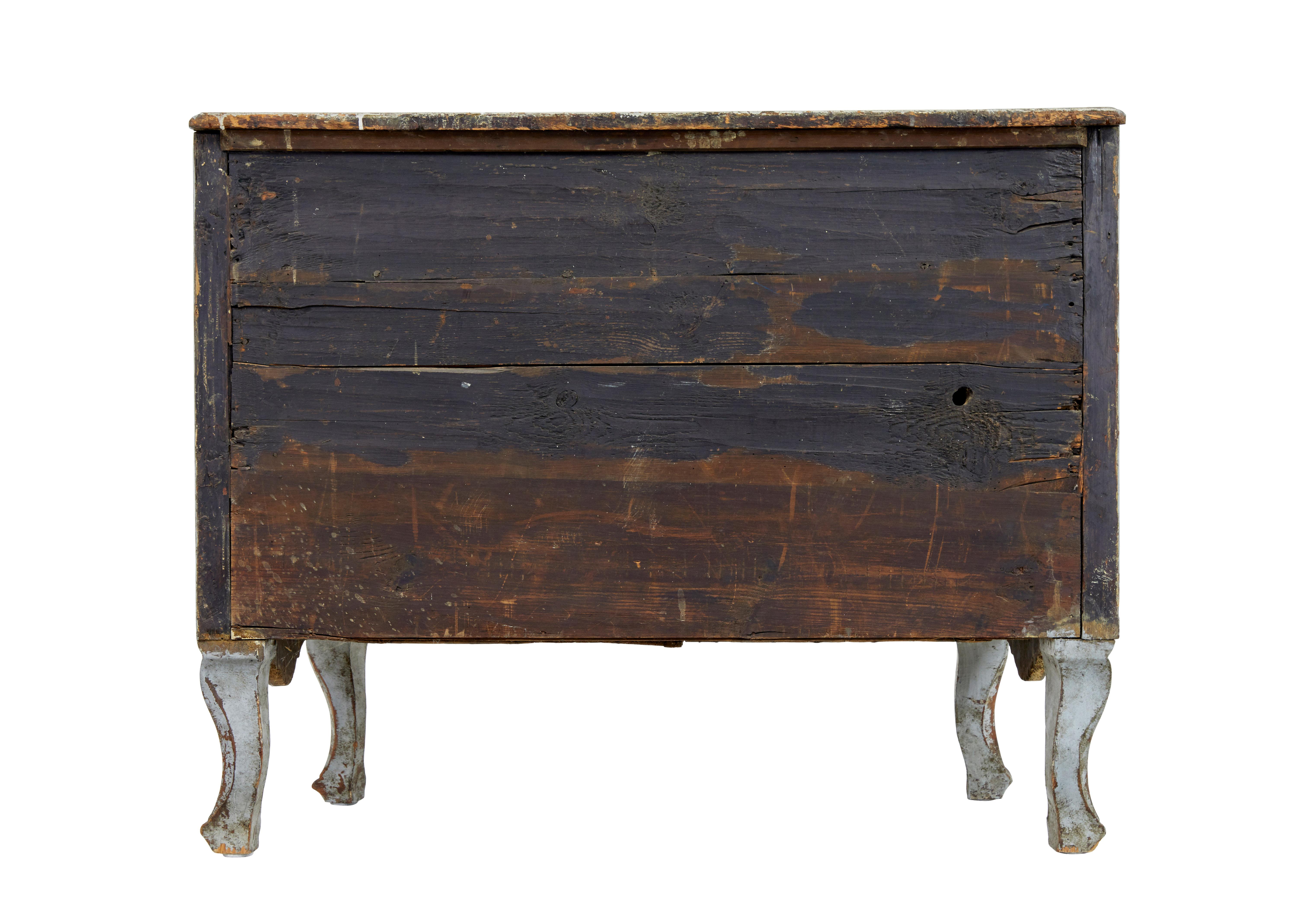 Early 19th century Swedish painted baroque revival chest of drawers For Sale 1