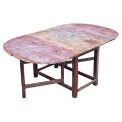 Early 19th Century Swedish Painted Drop-Leaf Dining Room Table
