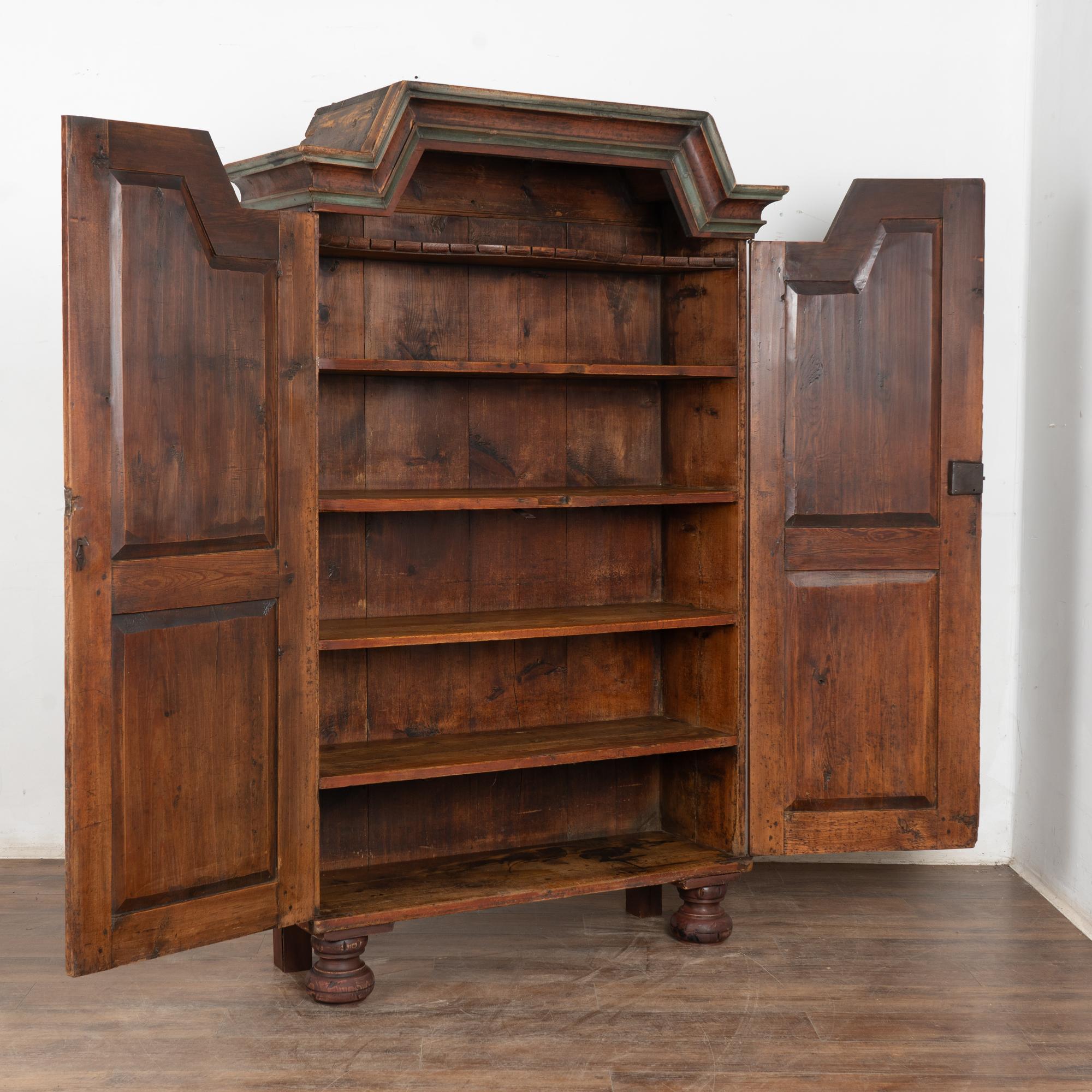 Country Early 19th Century Swedish Painted Pine Cabinet Armoire For Sale