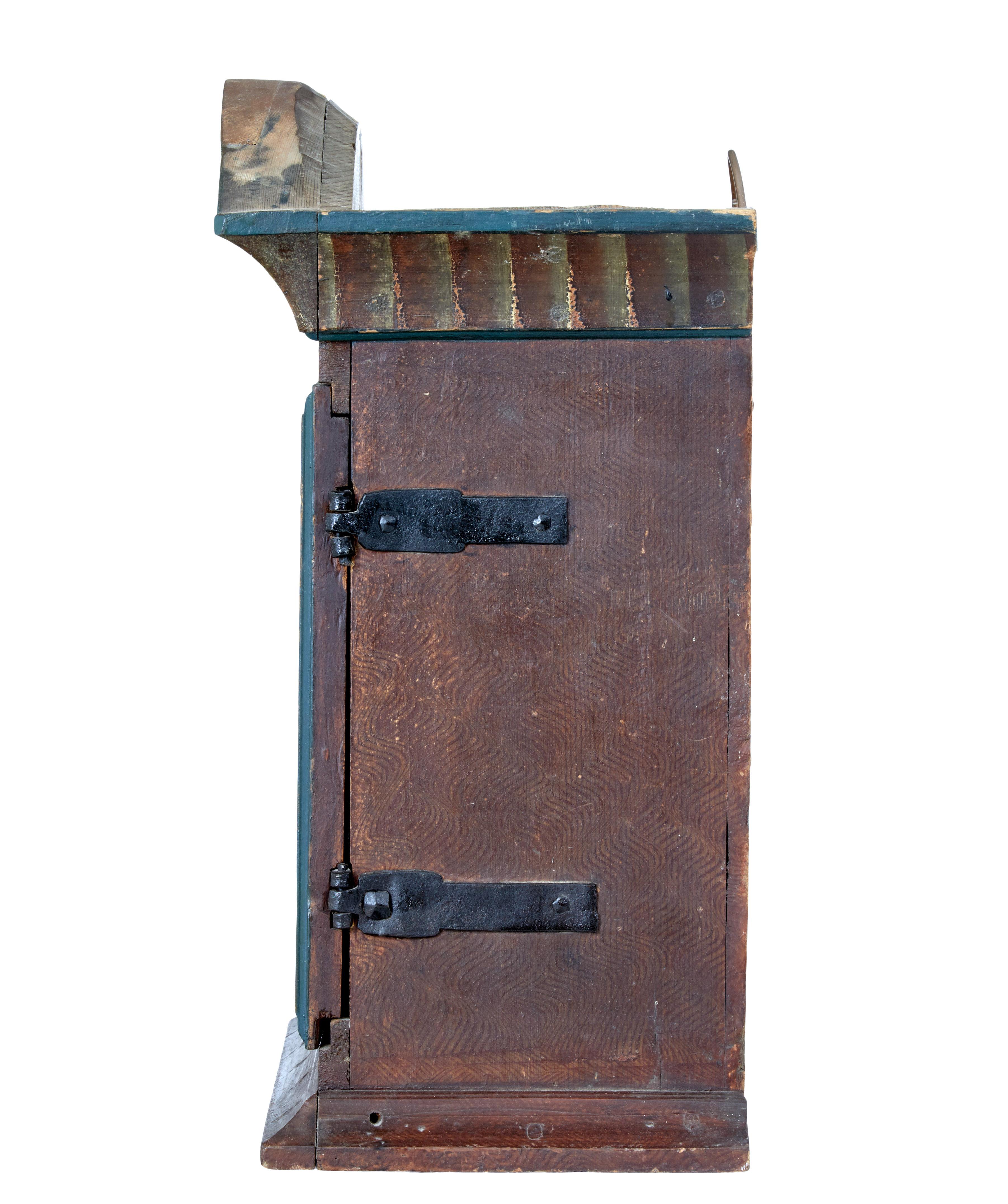 Pine Early 19th Century Swedish Painted Wall Cupboard