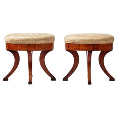 Antique Early 19th century Swedish pair of Karl Johan stools