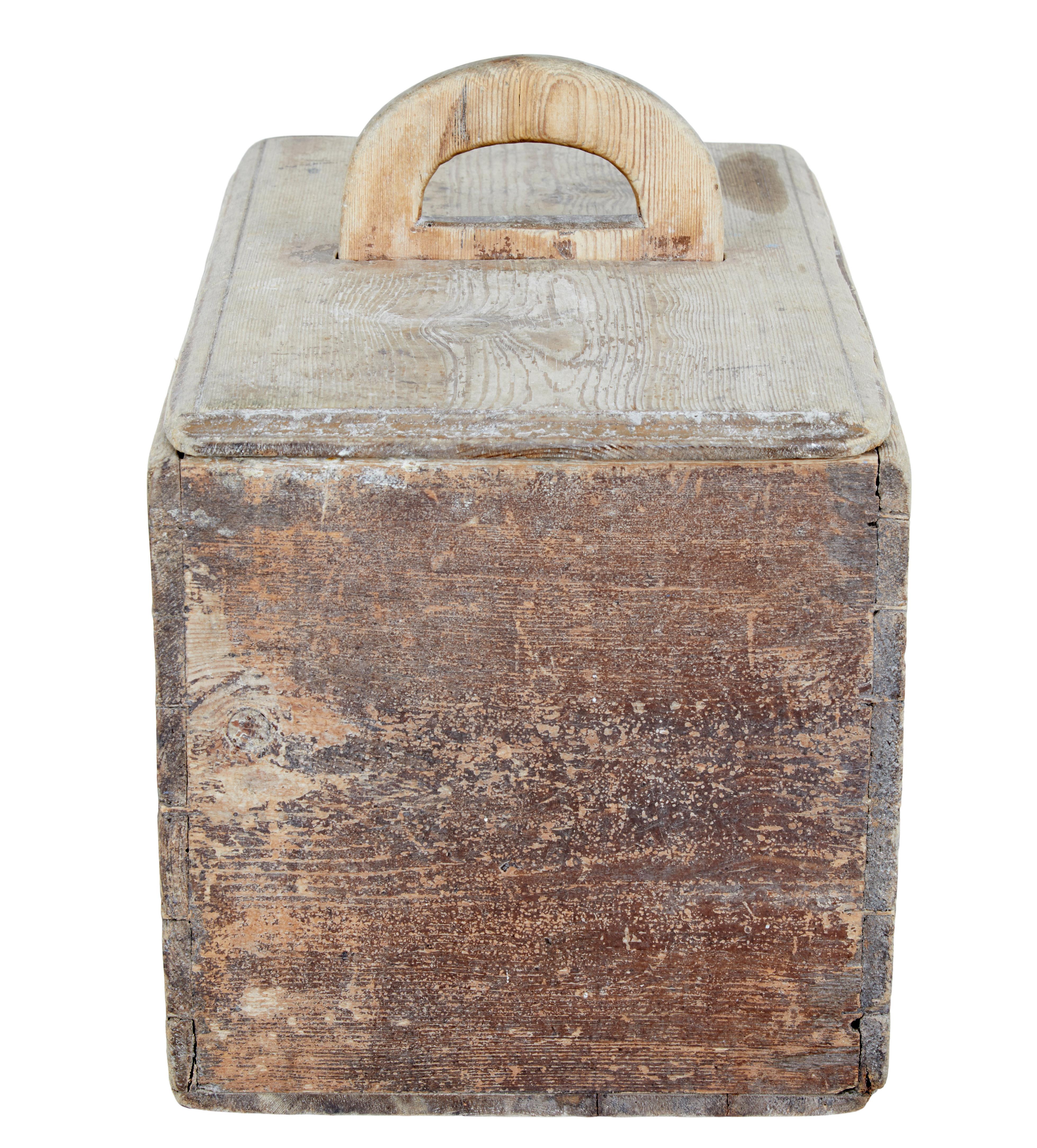 Rustic Early 19th Century Swedish Pine Bread Storage Box