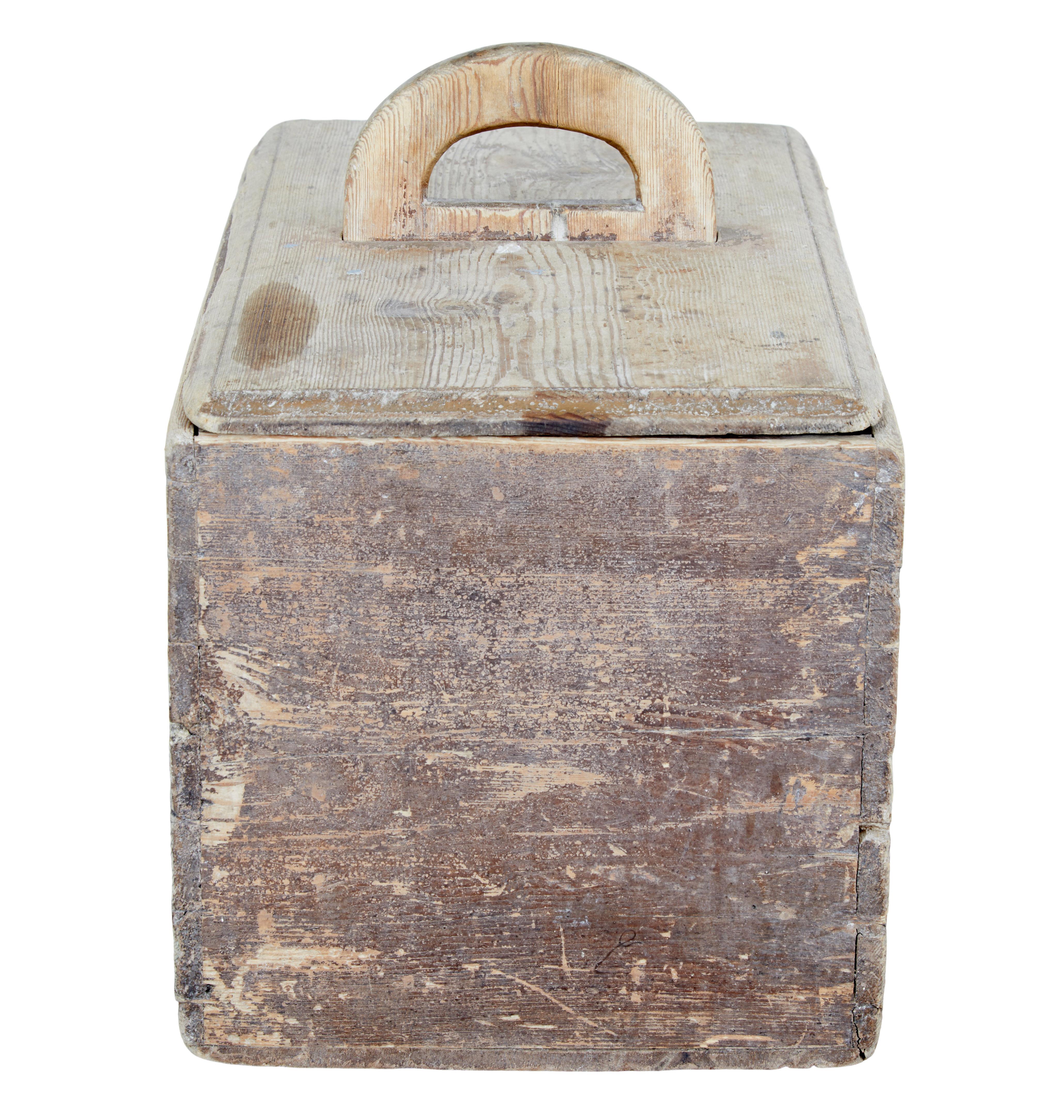 Hand-Crafted Early 19th Century Swedish Pine Bread Storage Box
