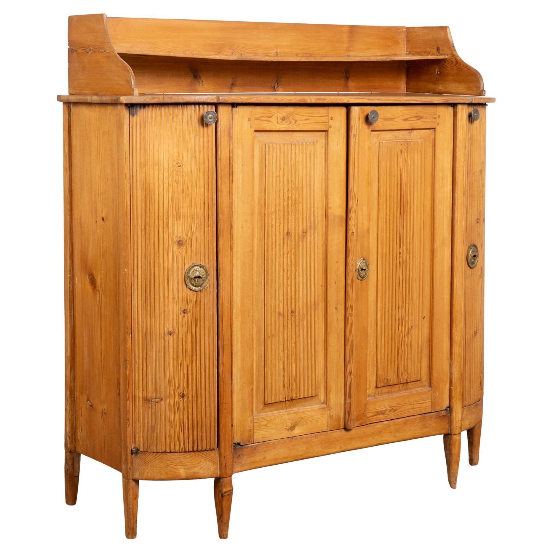 Early 19th Century Swedish Pine Sideboard Cabinet