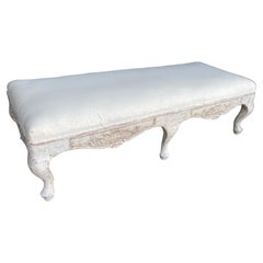 Early 19th Century Swedish Rococo Painted Bench