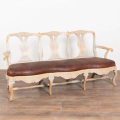 Early 19th Century Swedish Rococo Painted Pine Bench Settee