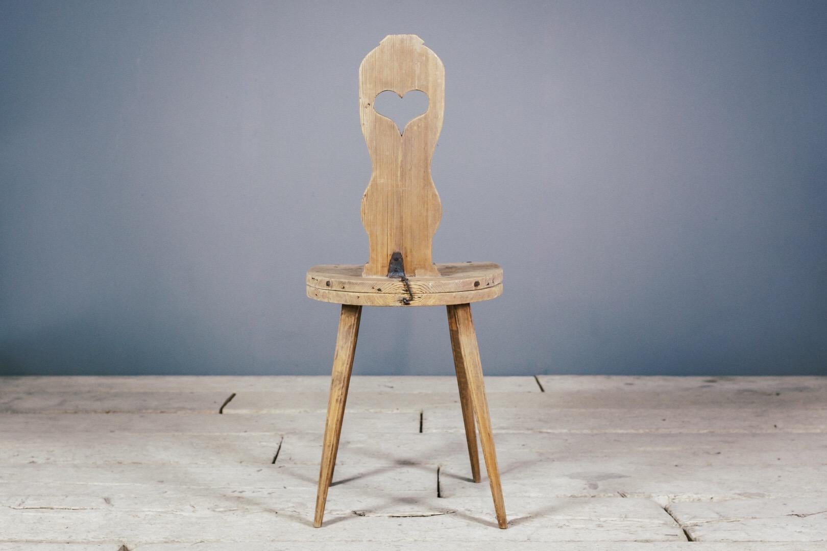 Pine Early 19th Century Swedish Vernacular Metamorphic Chair Table or Bordstol