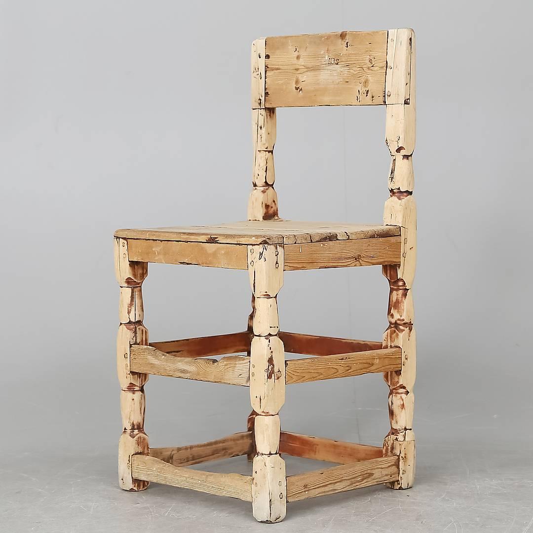 Early 19th Century Swedish Wooden Chair For Sale 2