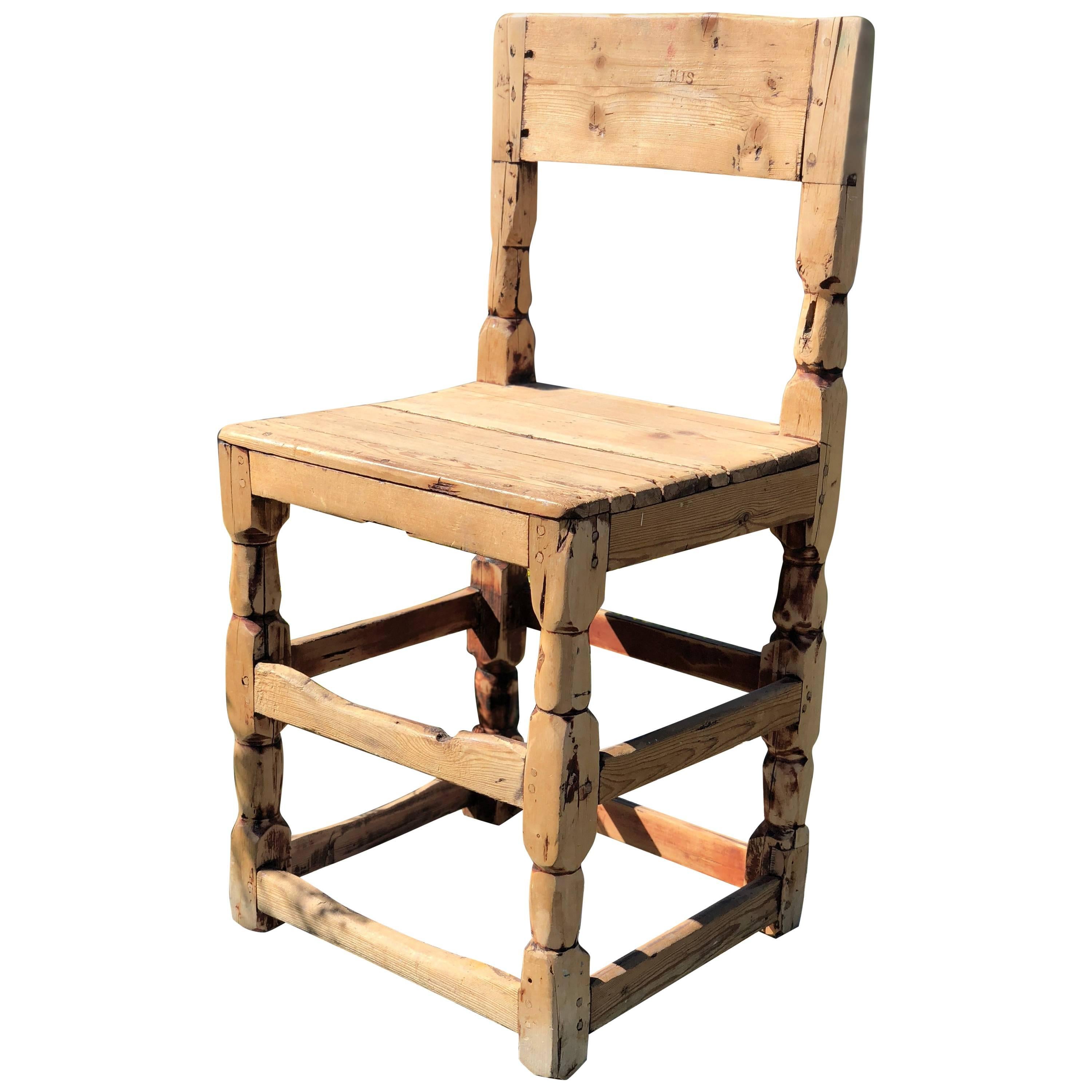 Early 19th Century Swedish Wooden Chair For Sale