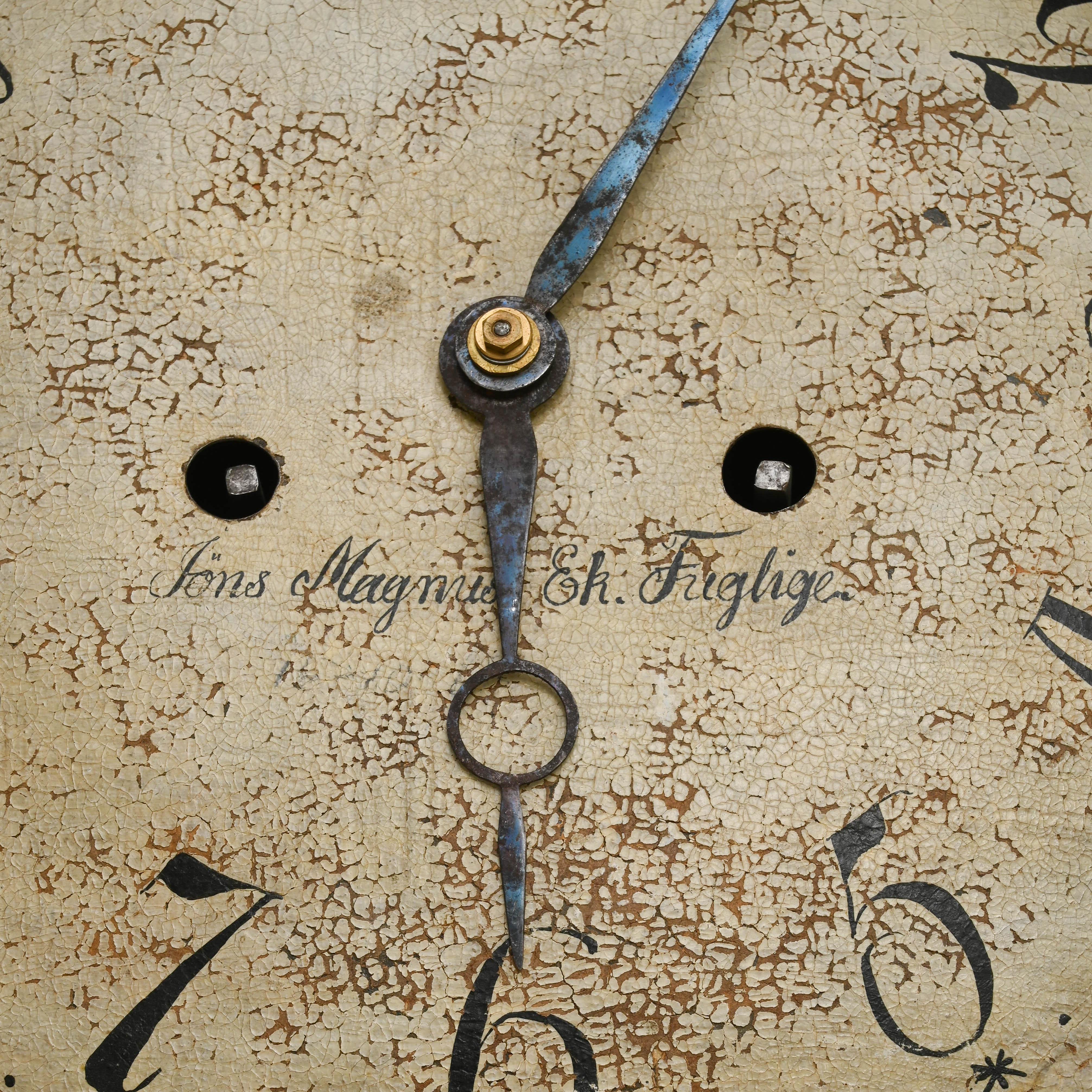 Horloge suédoise en bois du début du 19e siècle en vente 6