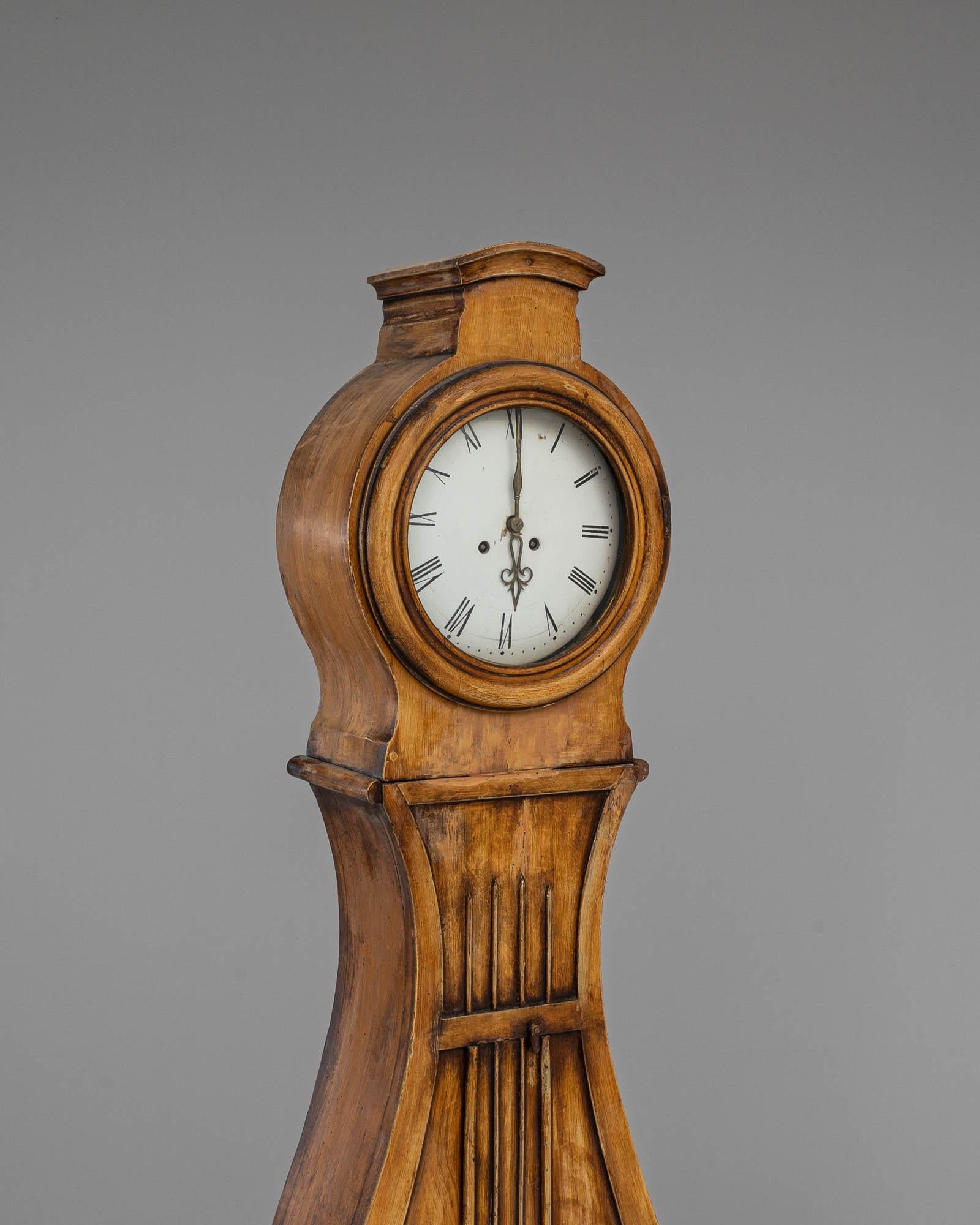 Horloge en bois suédoise du début du 19e siècle en vente 4