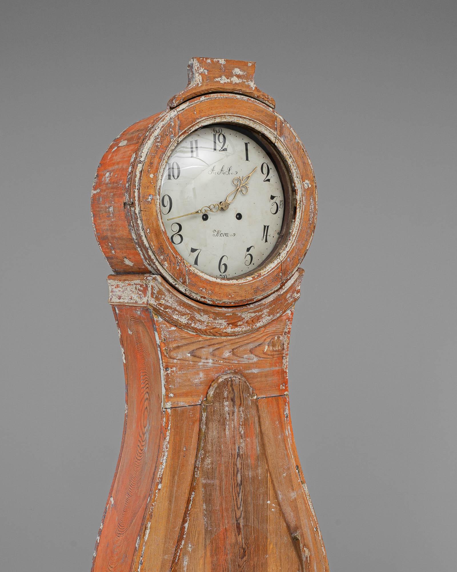 Horloge en bois suédoise du début du 19e siècle en vente 5