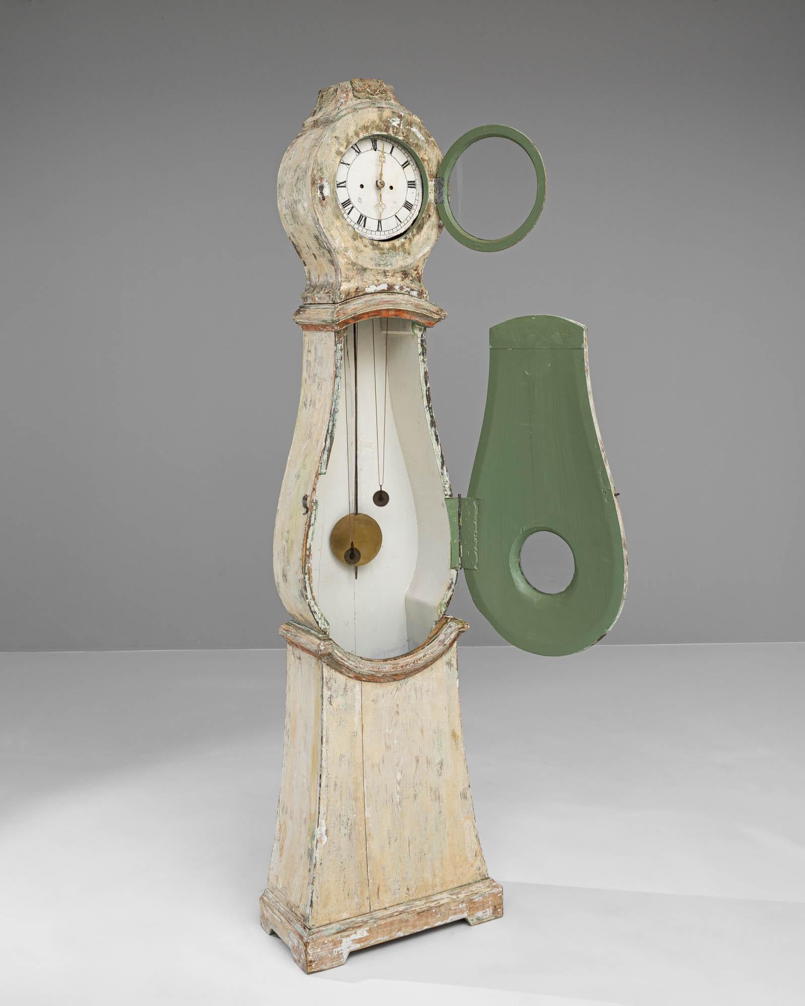 Horloge en bois suédoise du début du 19e siècle en vente 1