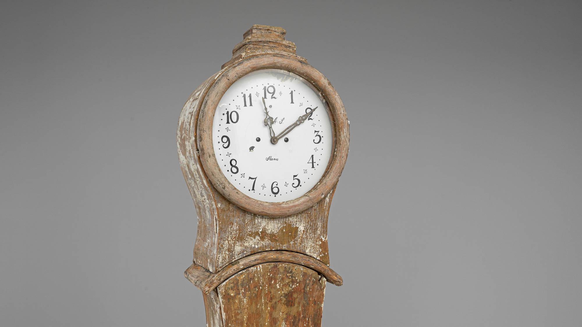 Horloge en bois suédoise du début du 19e siècle 2