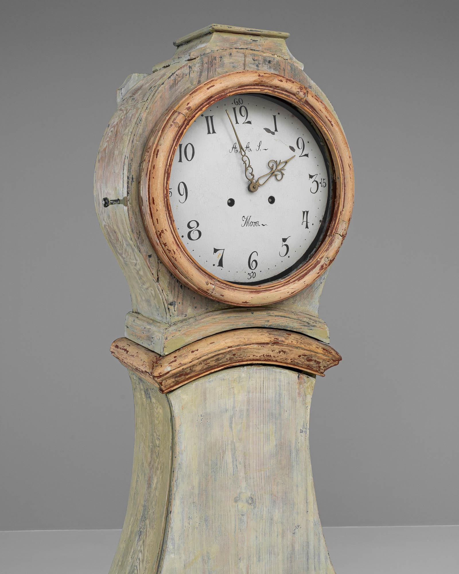 Early 19th Century Swedish Wooden Floor Clock 6