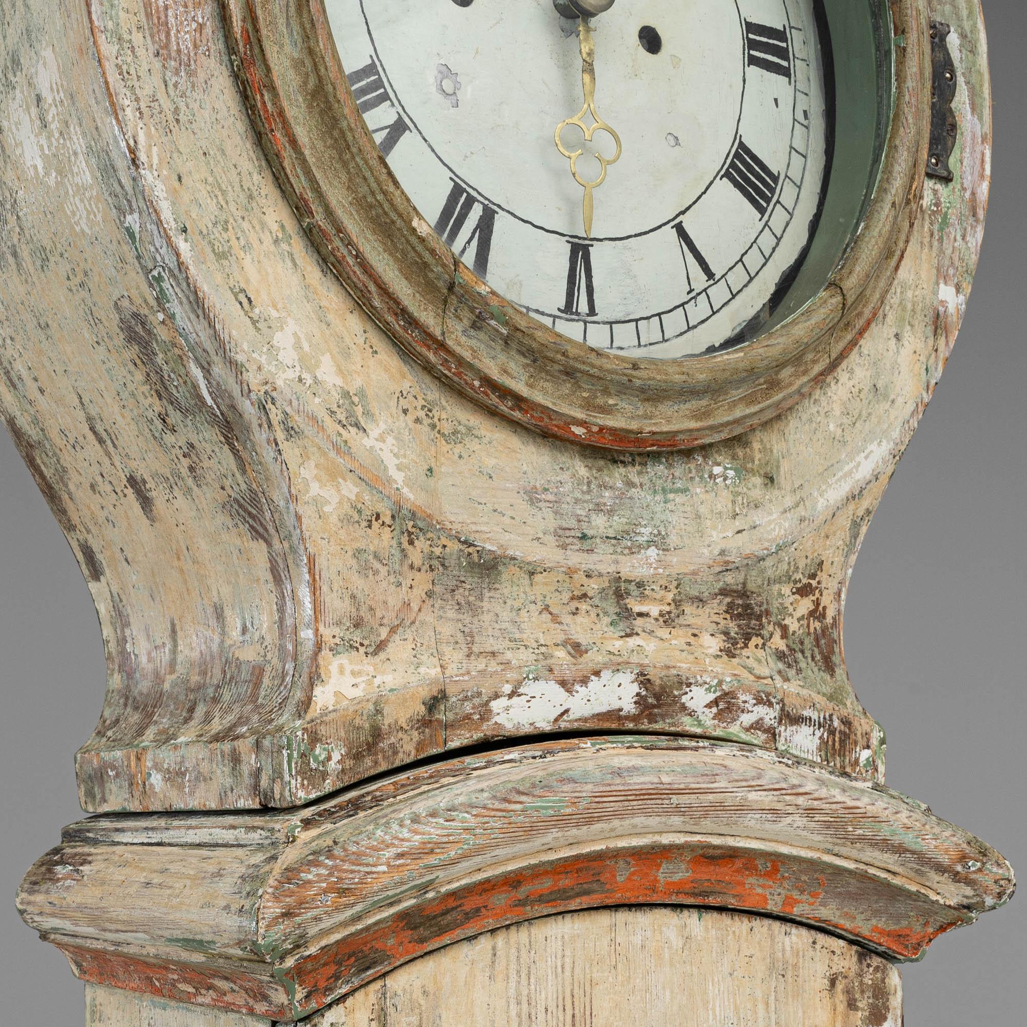 Early 19th Century Swedish Wooden Floor Clock For Sale 6