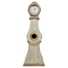 Antique Early 19th Century Swedish Wooden Floor Clock