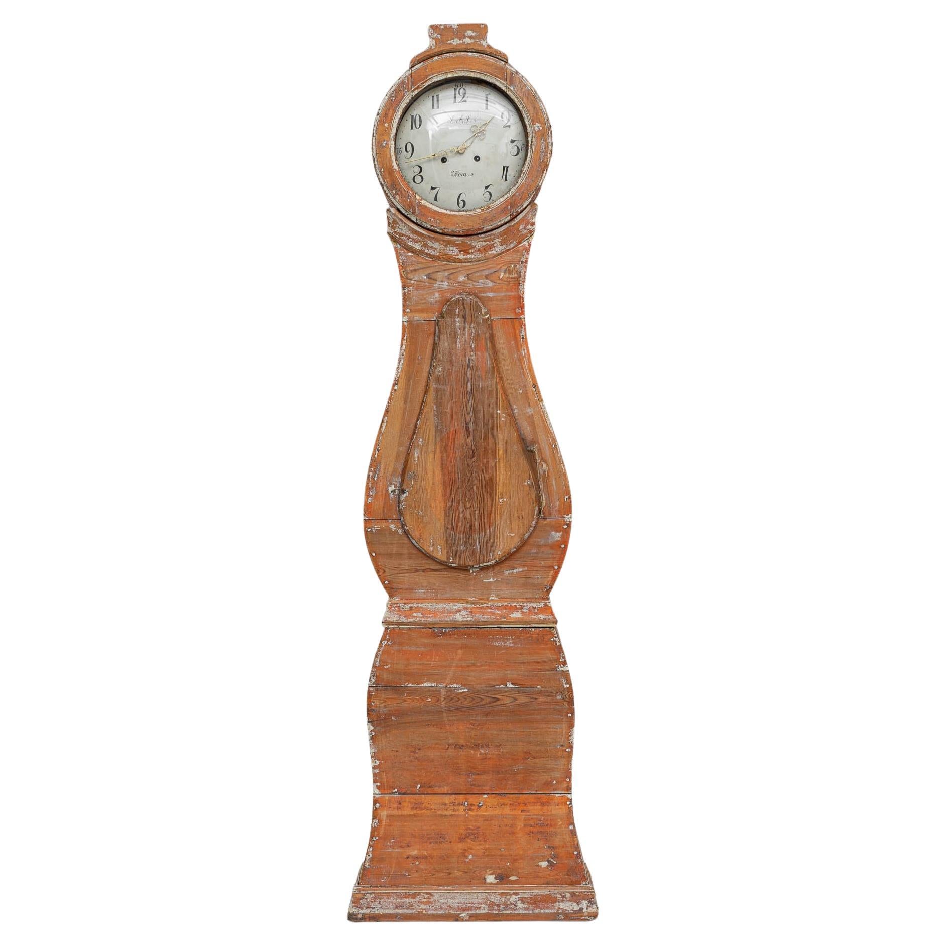 Horloge en bois suédoise du début du 19e siècle en vente