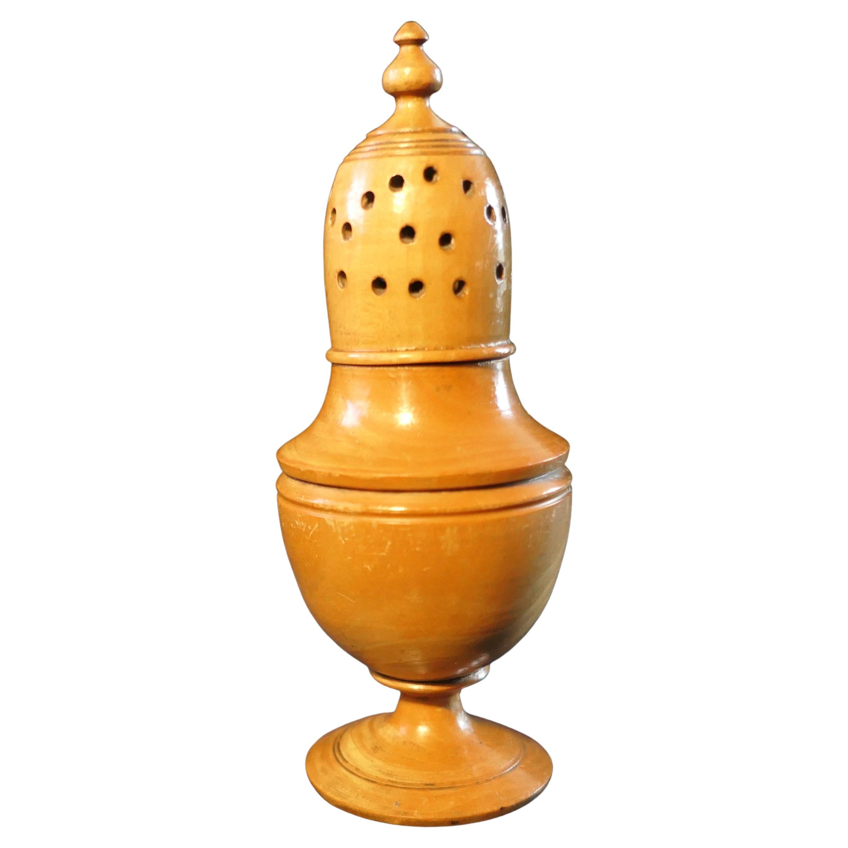 Early 19th Century Sycamore Muffineer, Sugar Shaker    For Sale