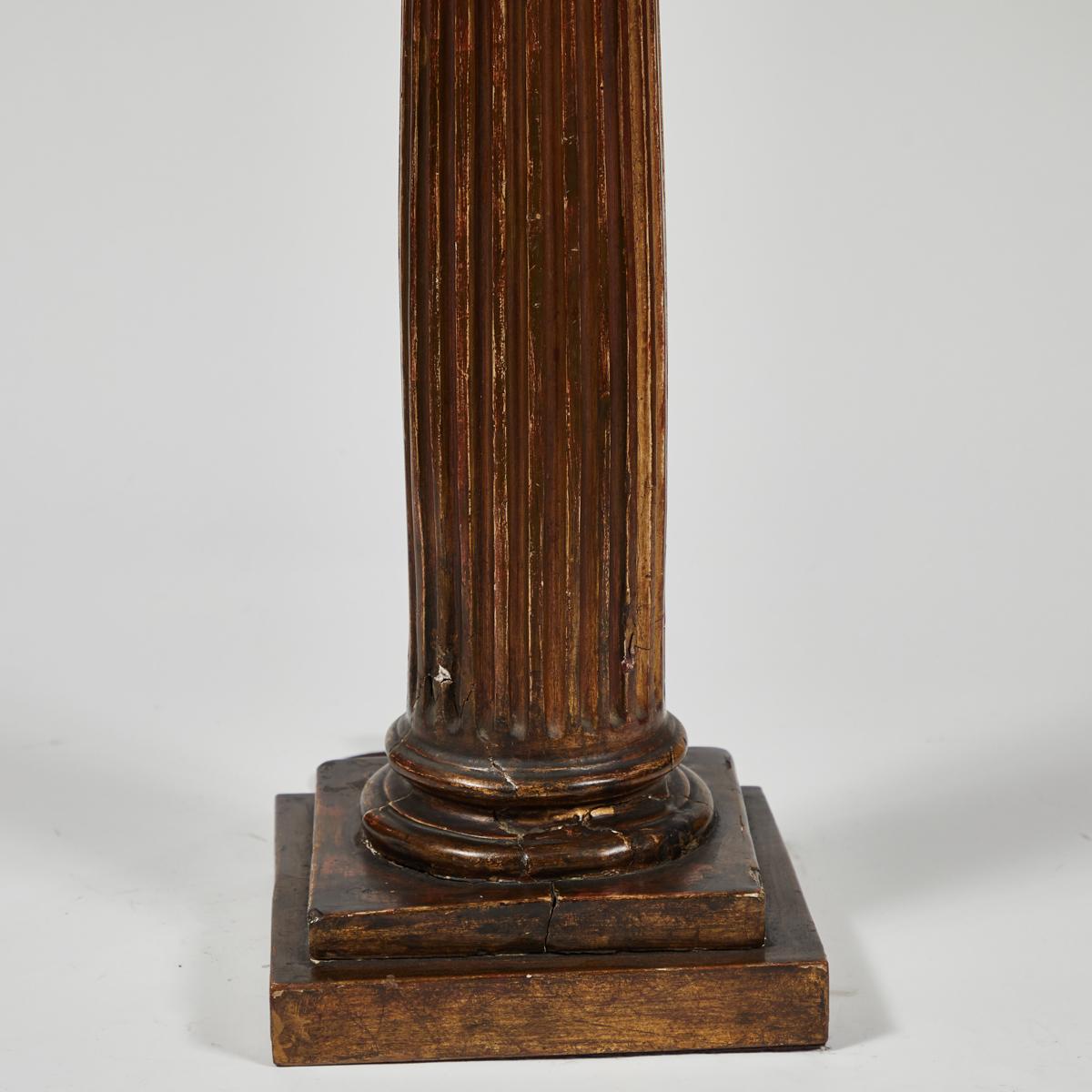 Early 19th Century Tall Giltwood Column  Lamp 3