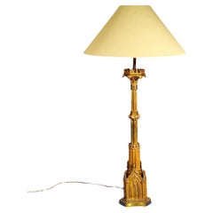 Early 19th Century Tall Gothic Ormolu Table Lamp