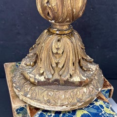 Early 19th Century Tall Italian Wood Gilded Gold Candlestick