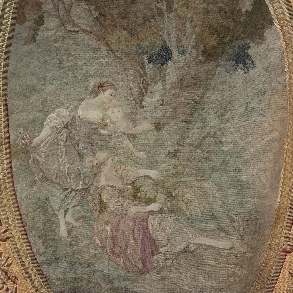 Hand-Crafted Early 19th Century Tapestry after a Watteau Work