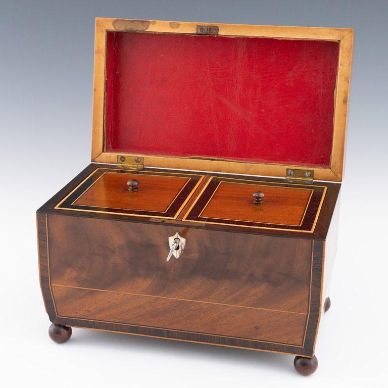 Regency Early 19th Century Tea Caddy of Sarcophagus Form c1830 For Sale