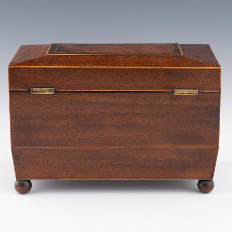 Wood Early 19th Century Tea Caddy of Sarcophagus Form c1830 For Sale