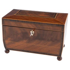 Caja para el té de principios del siglo XIX con forma de sarcófago c1830