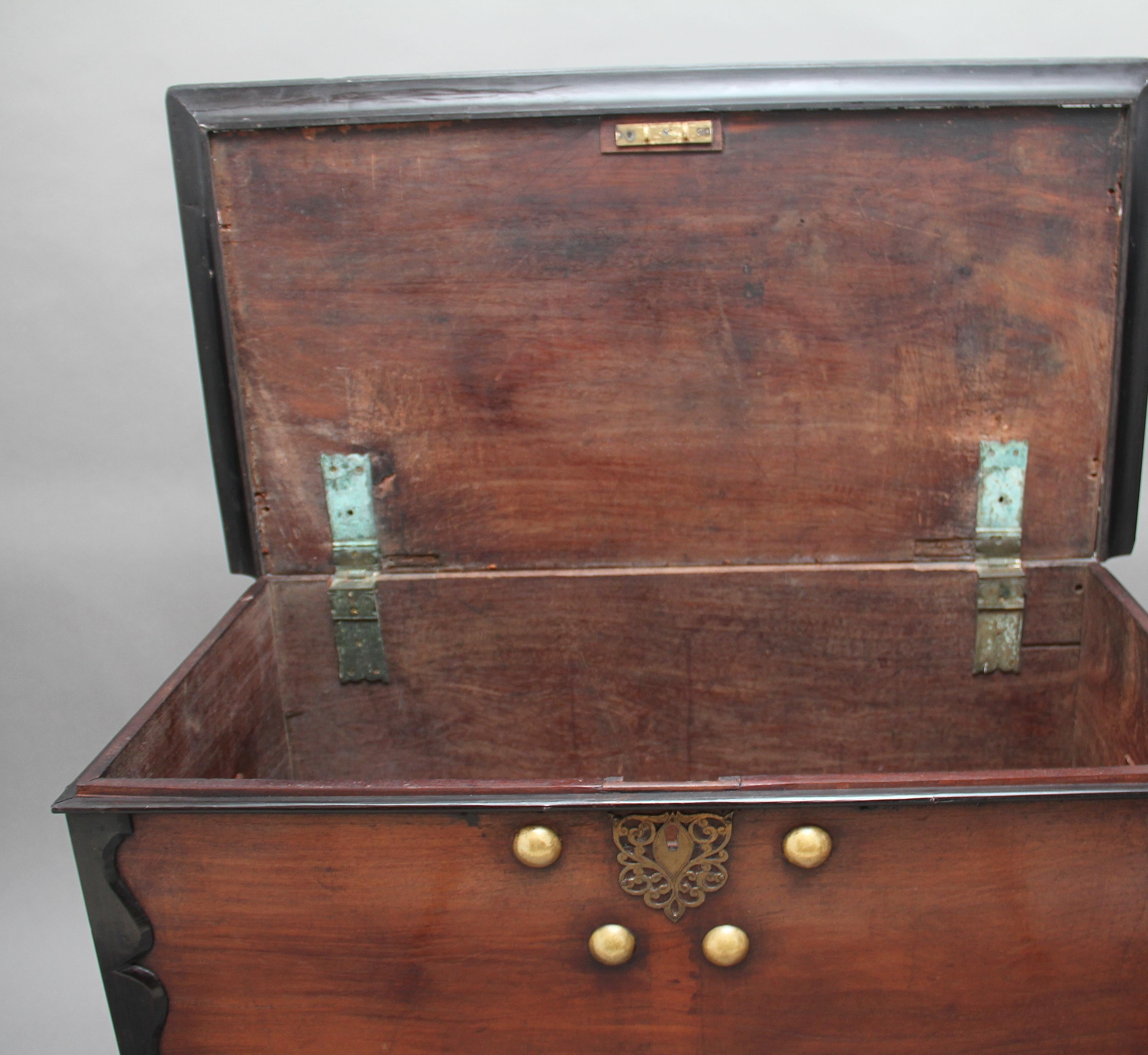 Early 19th Century teak and ebony chest 6