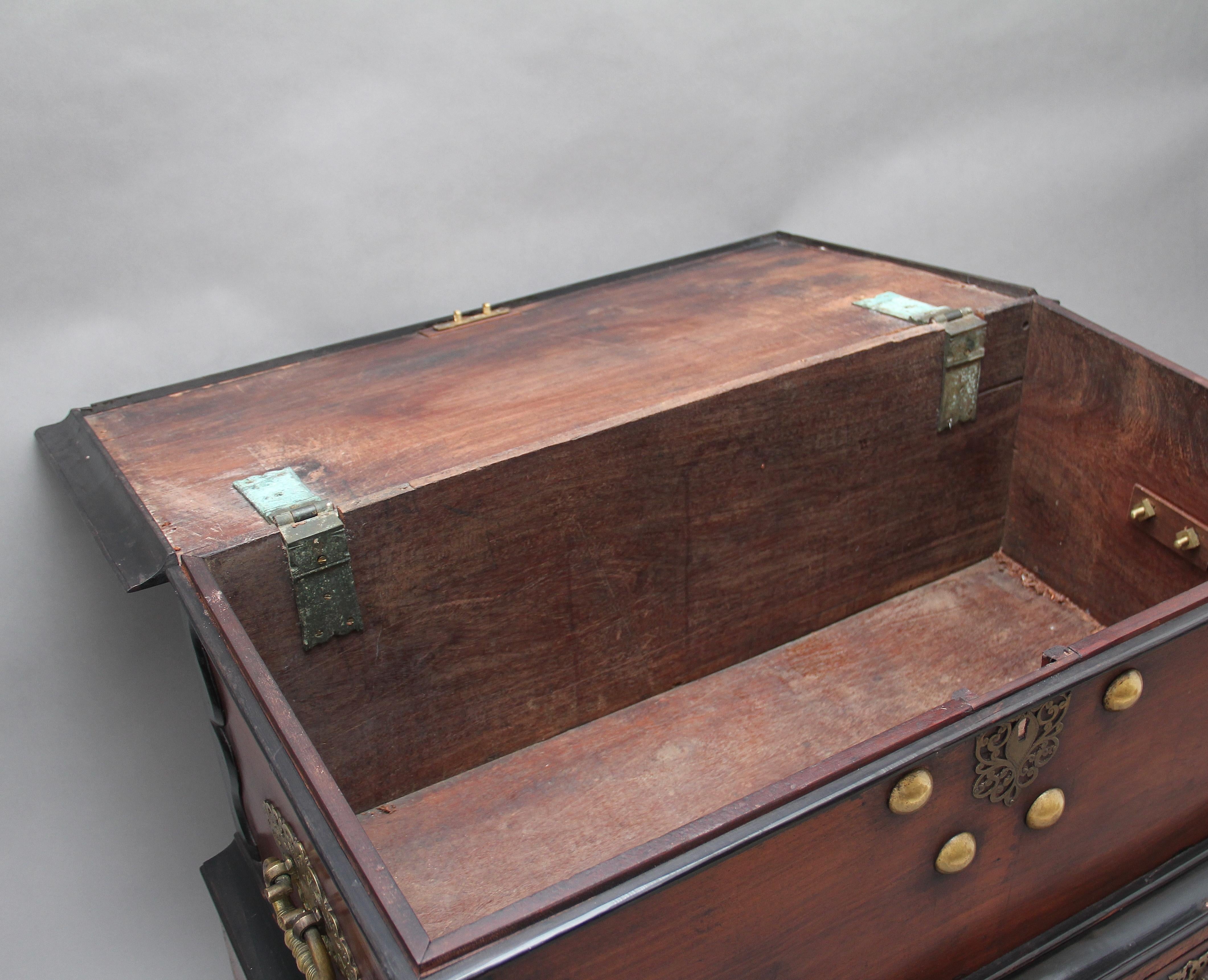 Early 19th Century teak and ebony chest 7