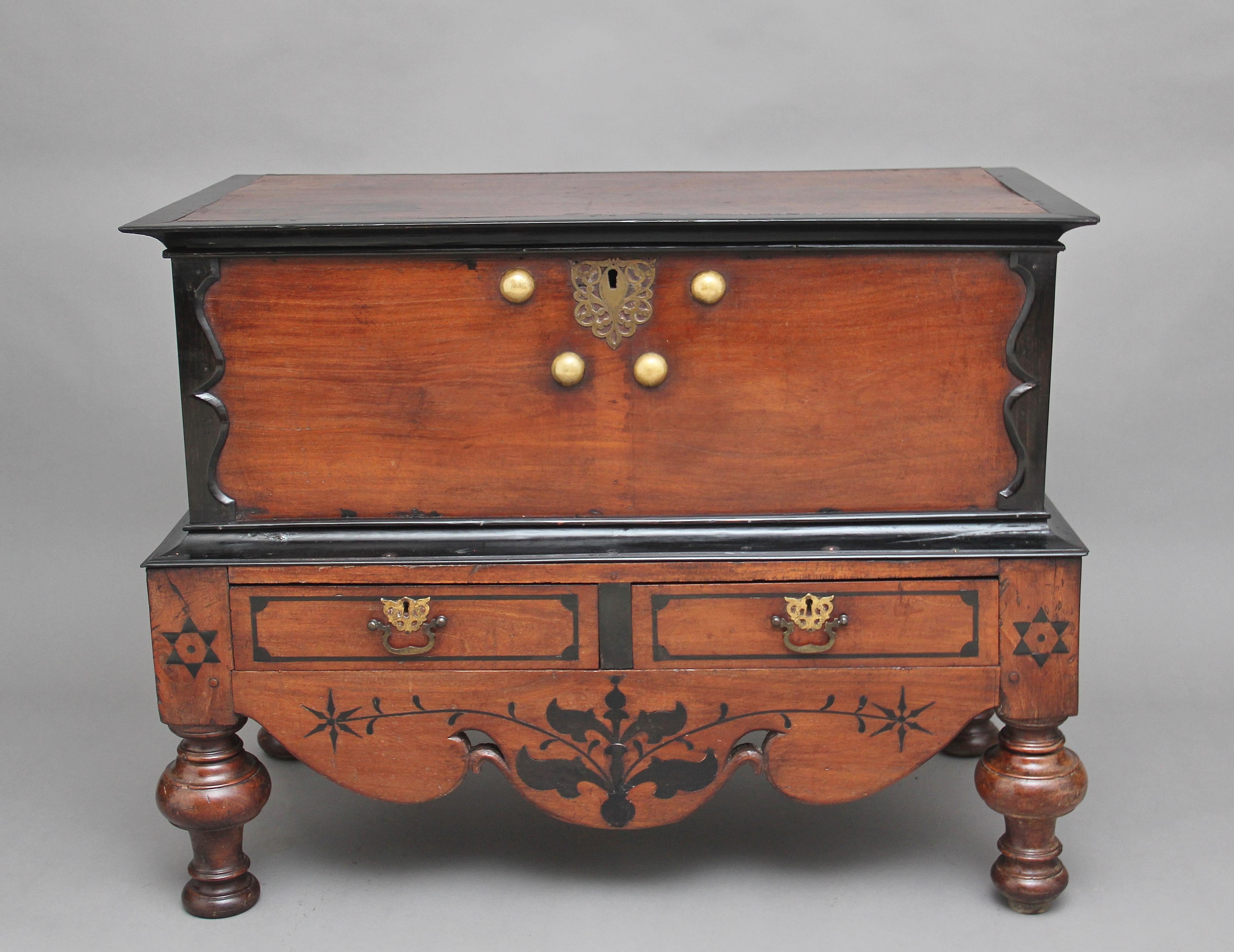 Sri Lankan Early 19th Century teak and ebony chest