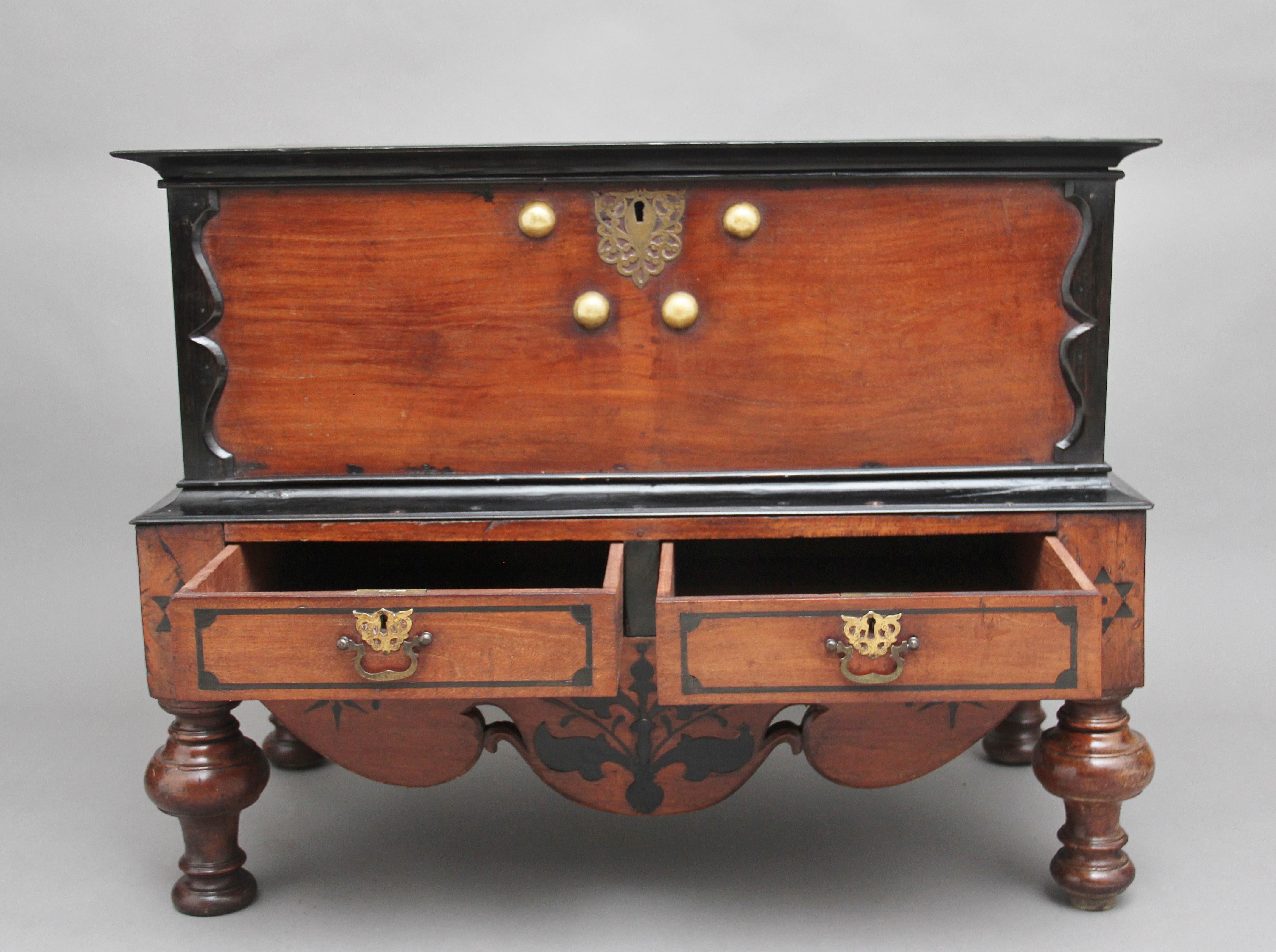 Mid-19th Century Early 19th Century teak and ebony chest