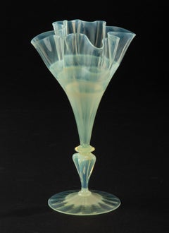 Early 19th Century, Thin Murano Glass Fan Shaped Vase