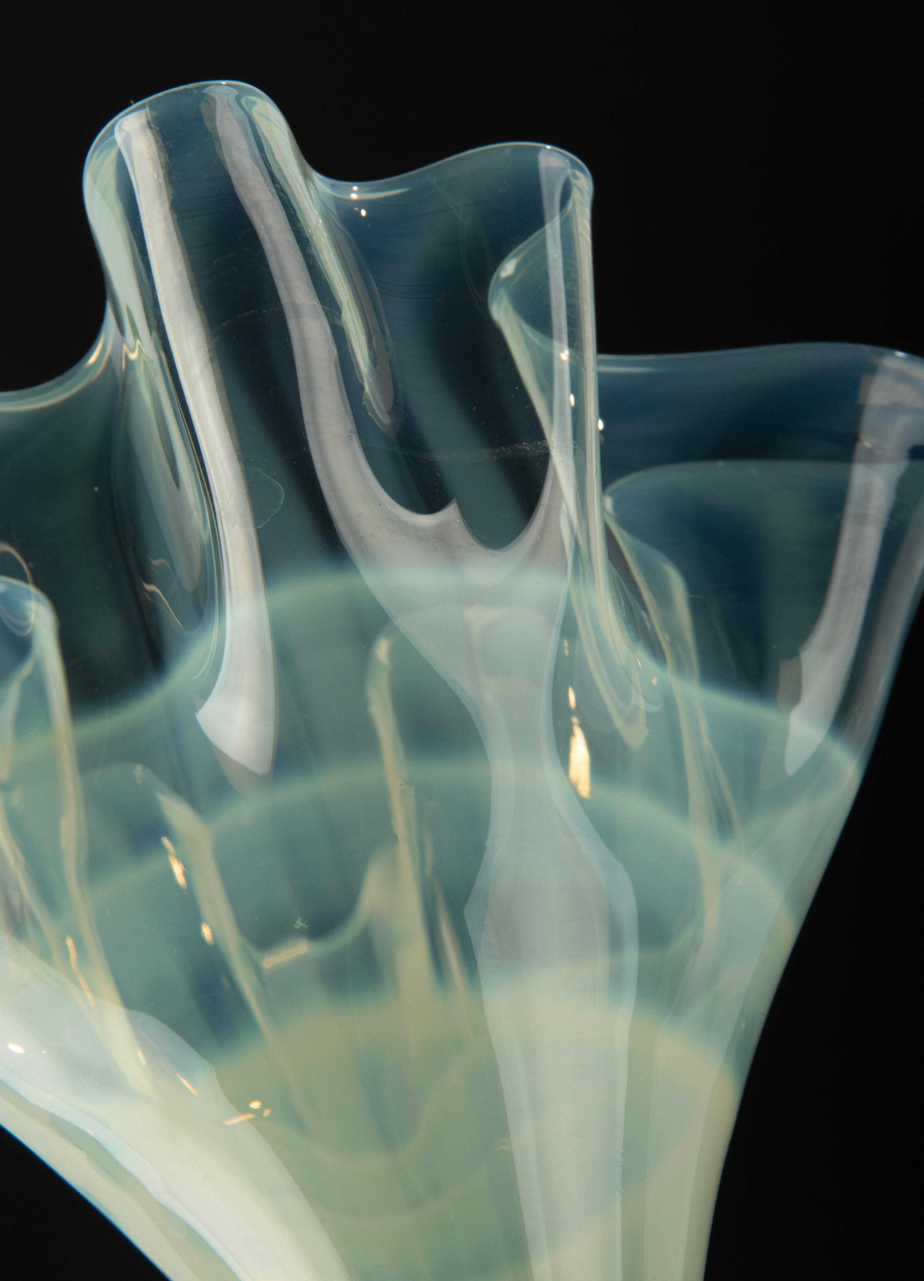 Early 19th Century, Thin Murano Glass Fan Shaped Vase 1