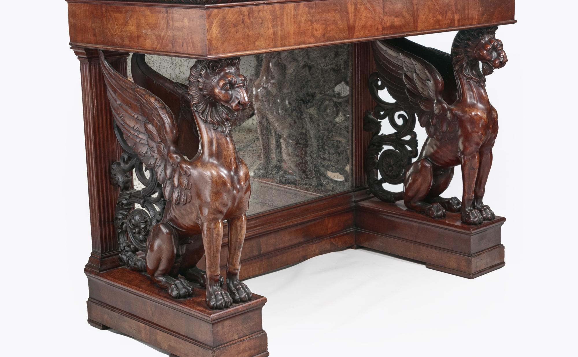 English Early 19th Century Thomas Hope Mahogany Console Table For Sale