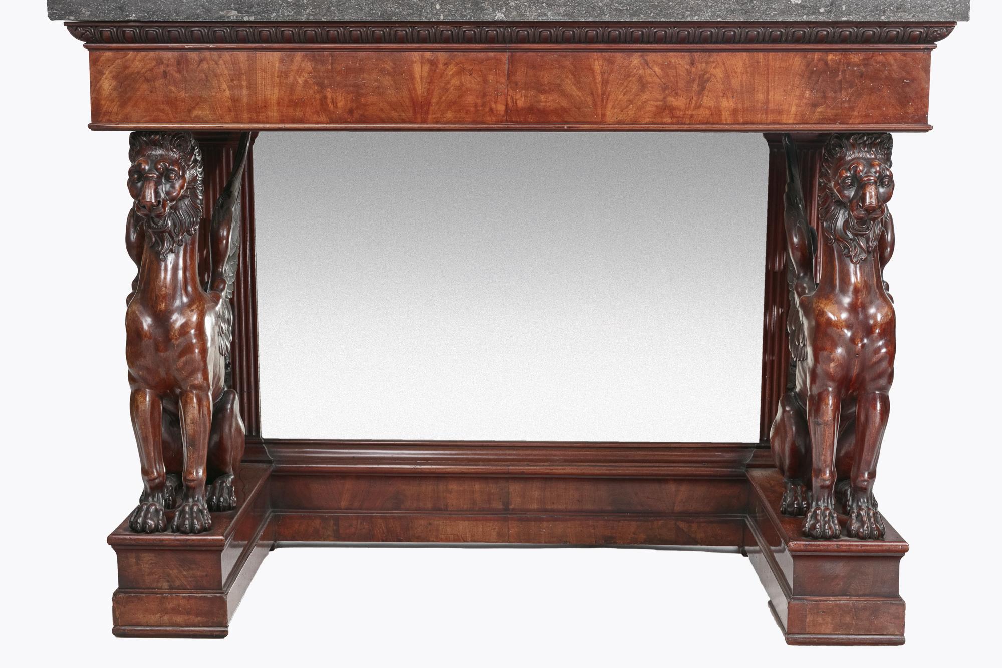 Mirror Early 19th Century Thomas Hope Mahogany Console Table For Sale