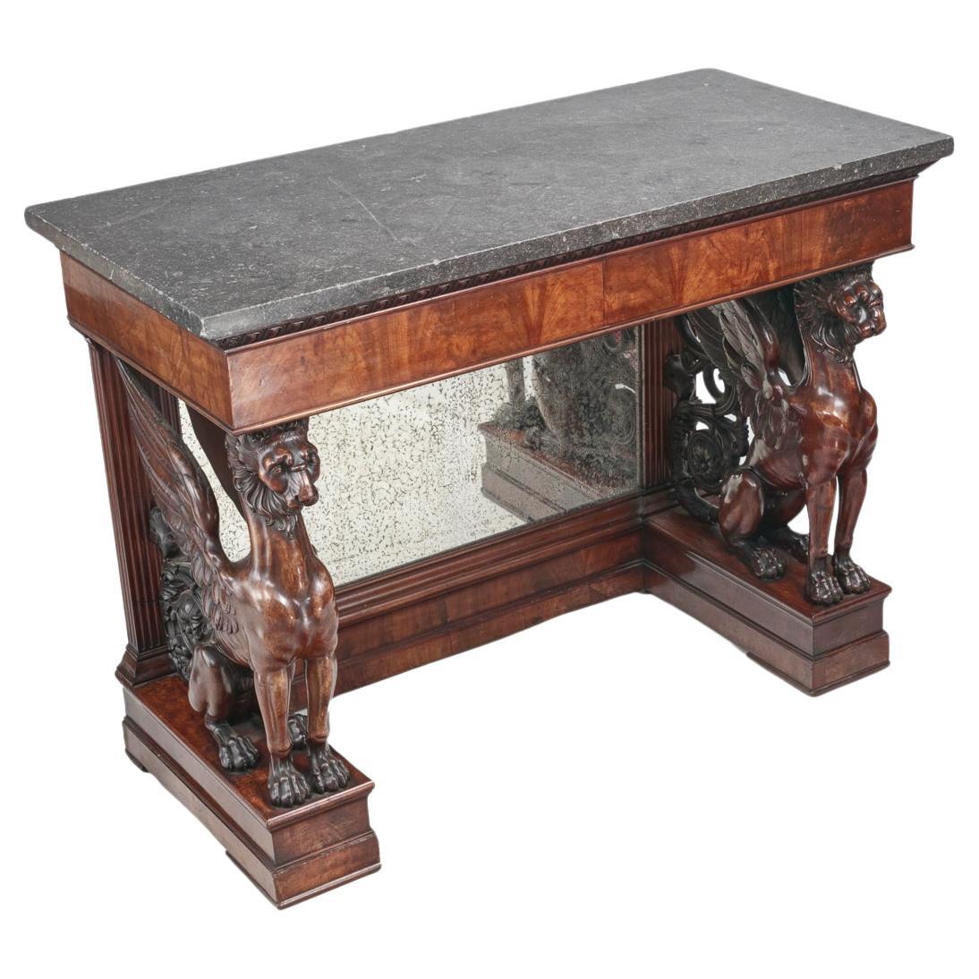 Early 19th Century Thomas Hope Mahogany Console Table For Sale