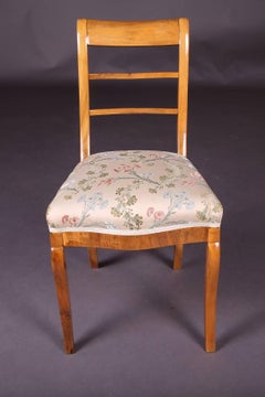 Early 19th Century Three Biedermeier Curved Legs Set of Chairs