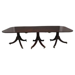 Early 19th Century three pedestal dining table