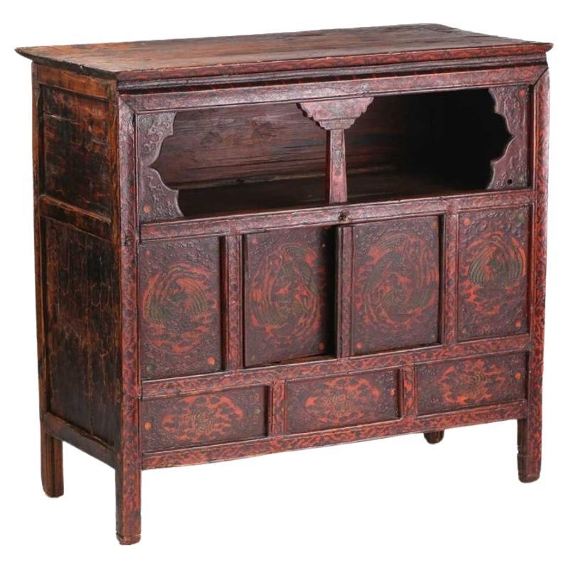 Early 19th Century Tibetan Cabinet / Altar Cabinet For Sale