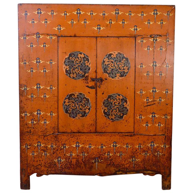 Early 19th Century Tibetan Cabinet For Sale