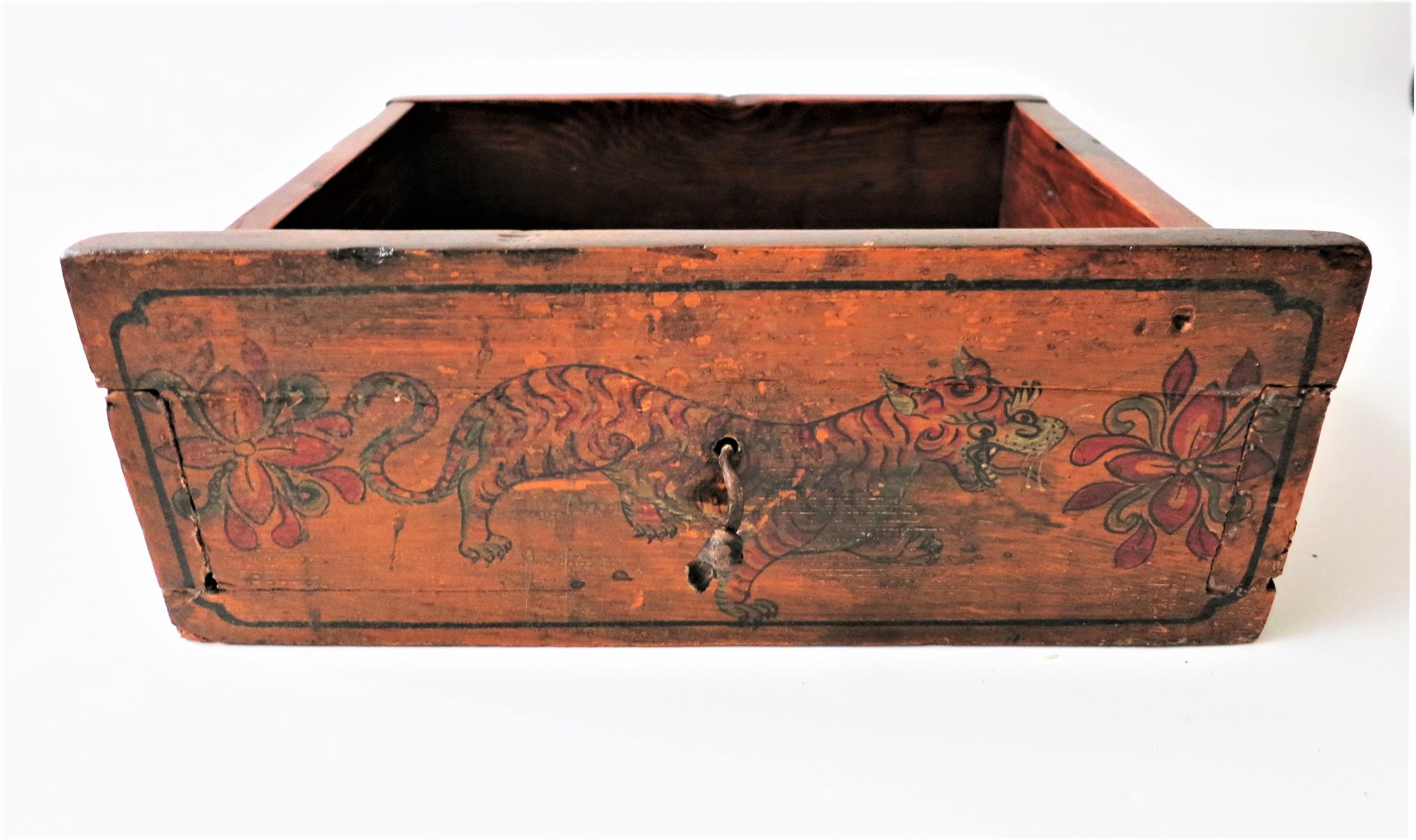 Early 19th Century Tibetan Painted Bible Table For Sale 7