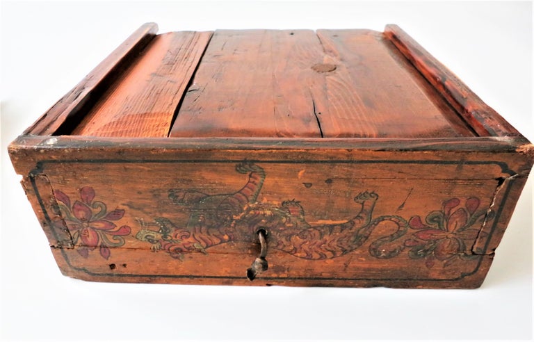 Tibetan Choksar with Dragon Painting - Early 18thC Tibetan Choksar with Dragon Painting - Early 18thC