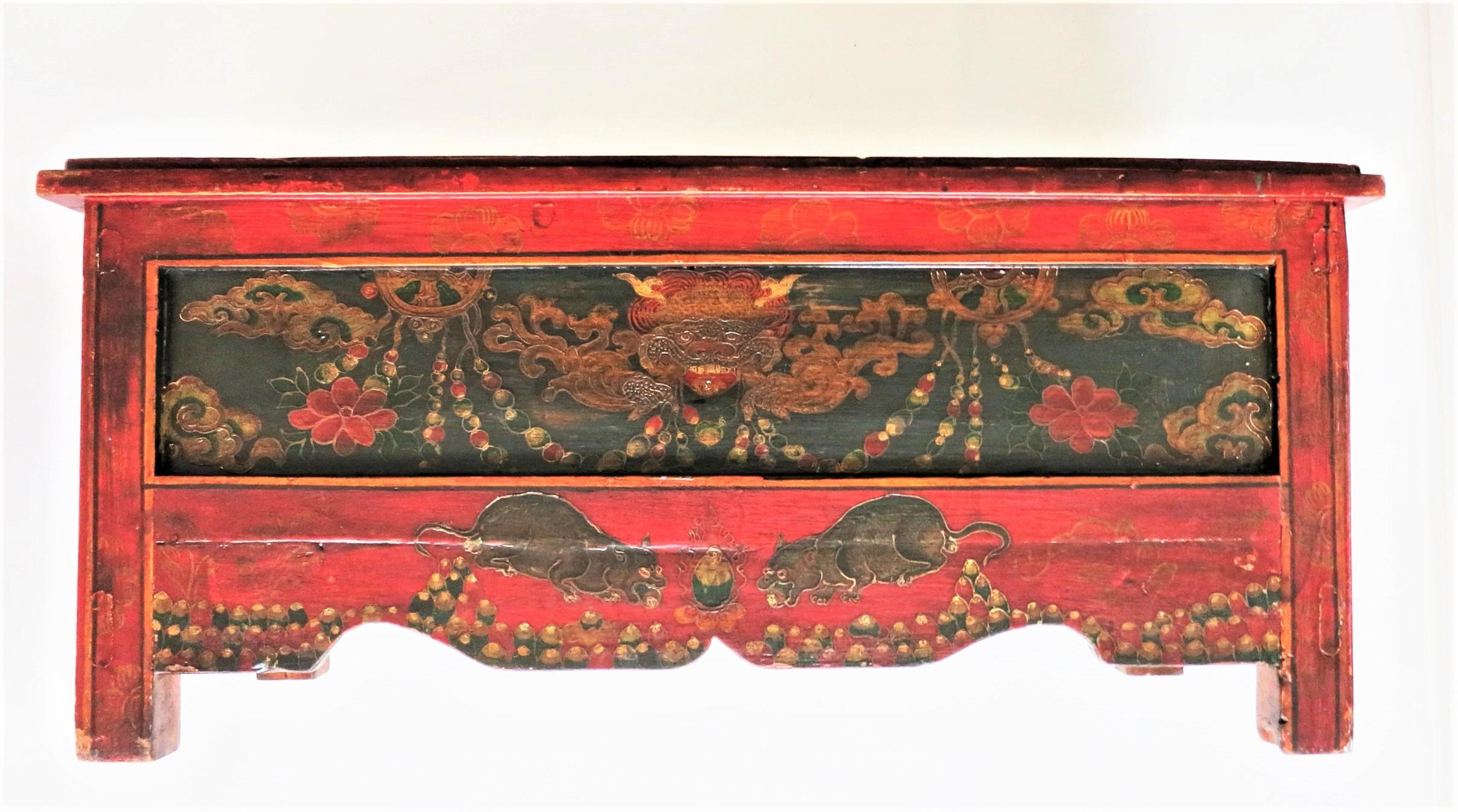 Early 19th Century Tibetan Painted Bible Table For Sale 9