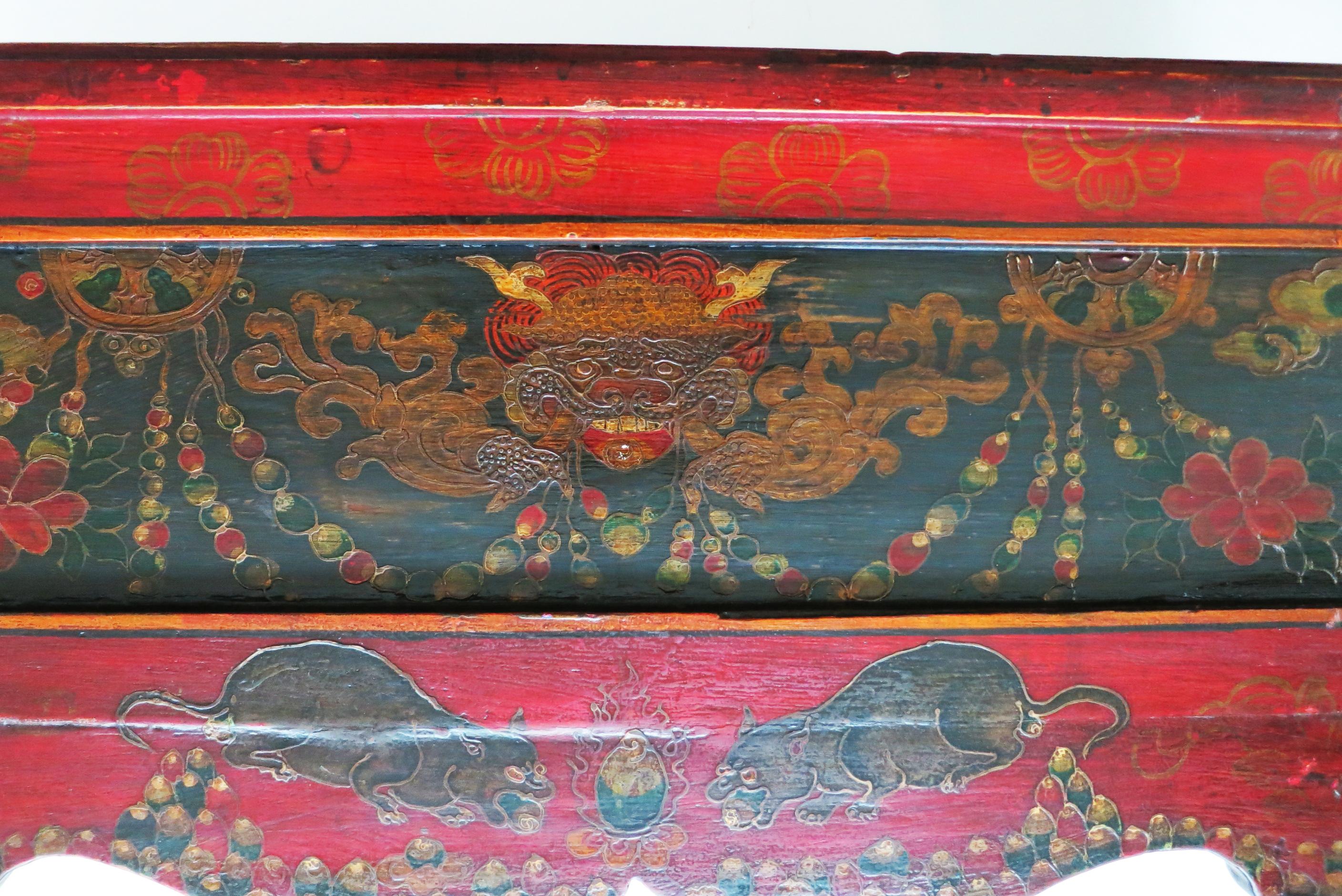 Early 19th Century Tibetan Painted Bible Table For Sale 10